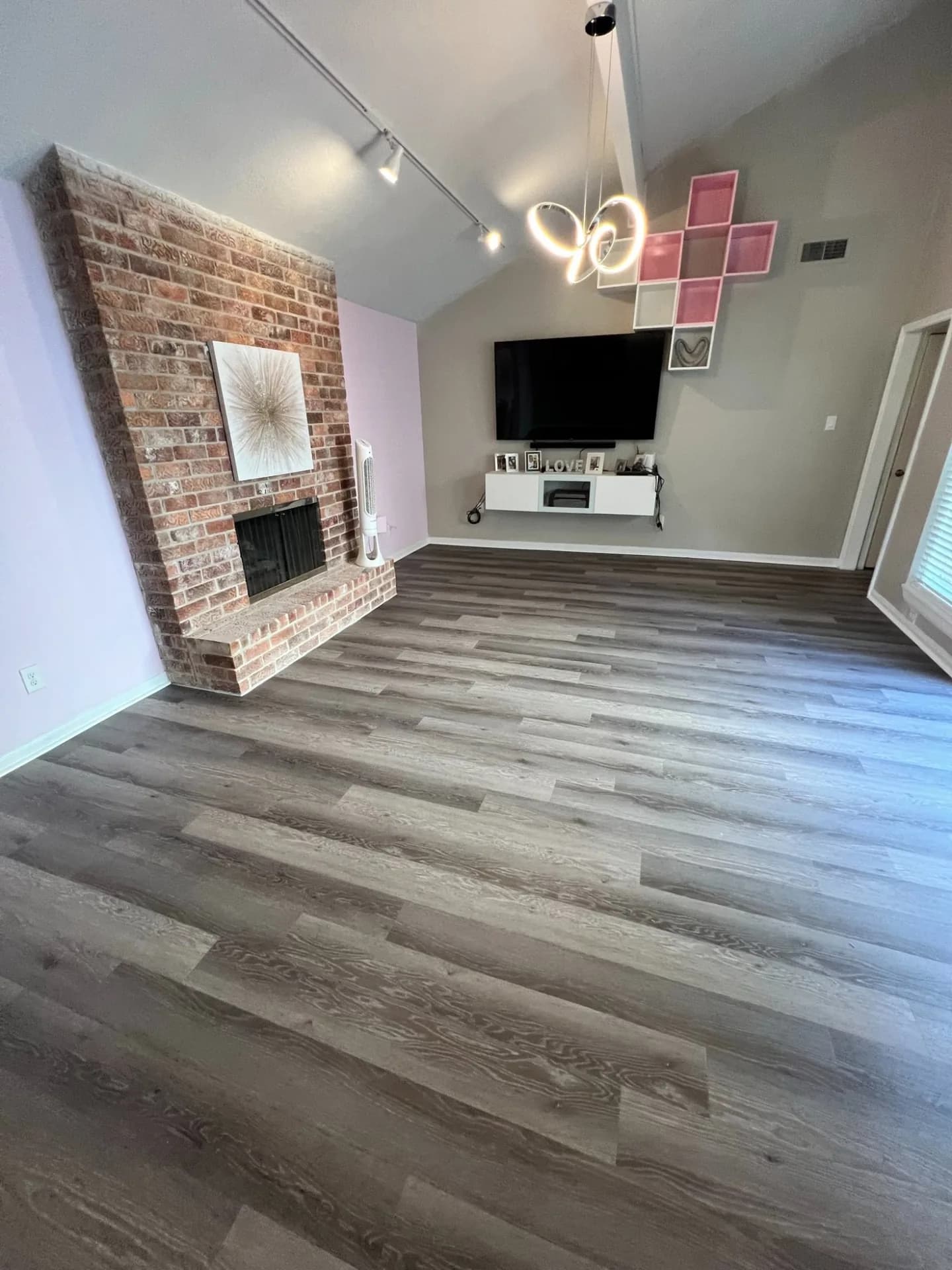 LVP flooring in a classic gray colorway