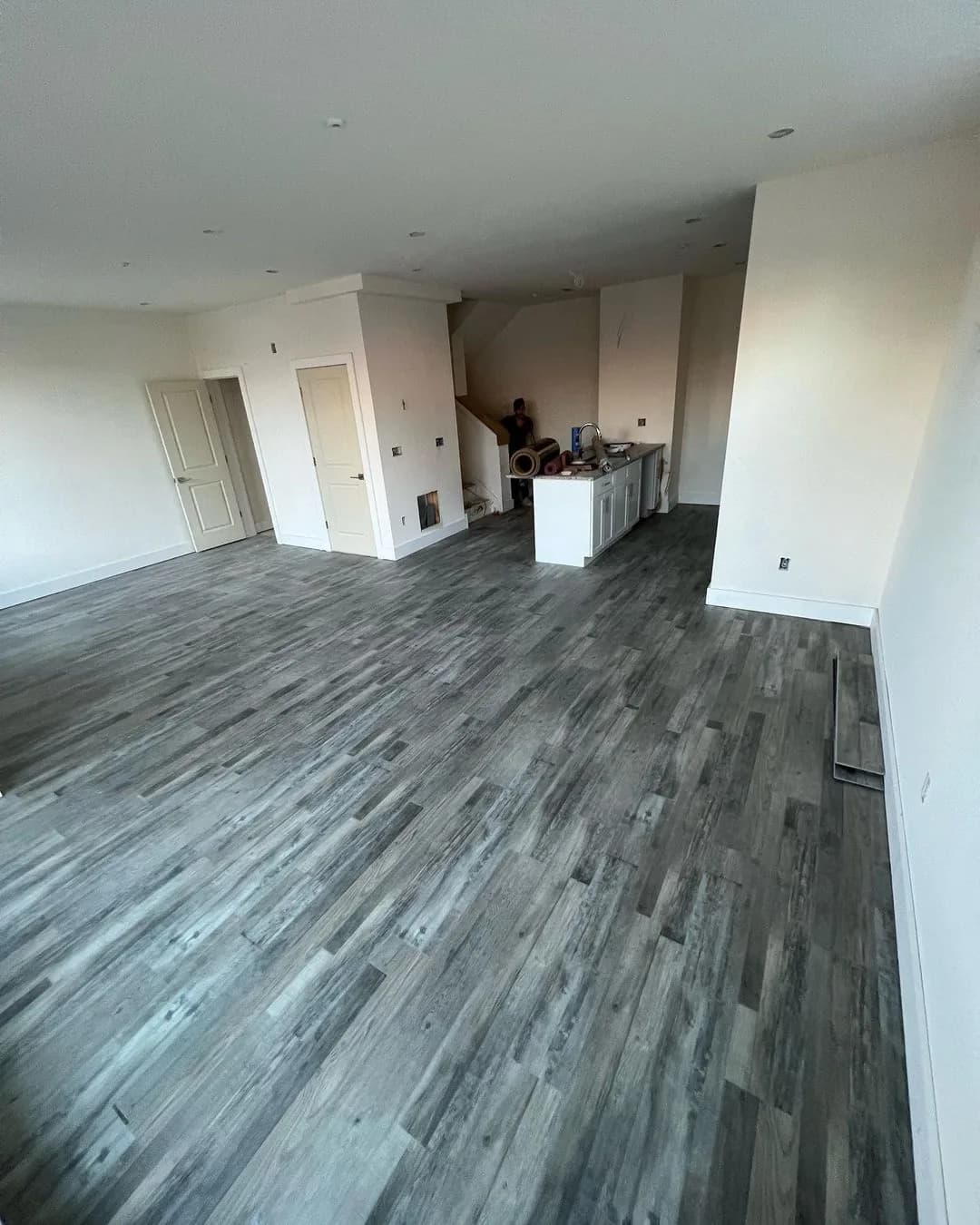 LVP flooring in a deep gray colorway