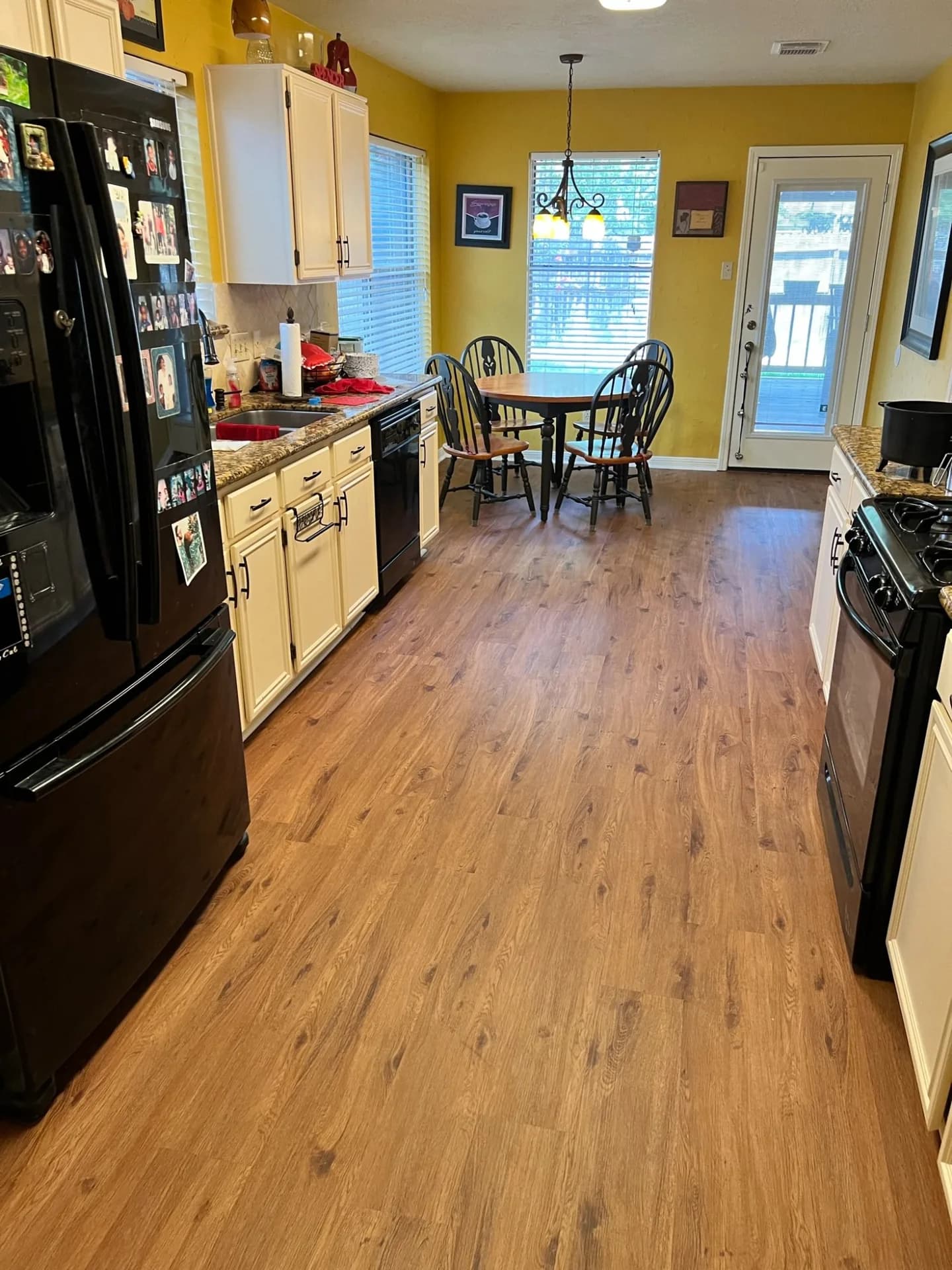 LVP flooring in a walnut colorway